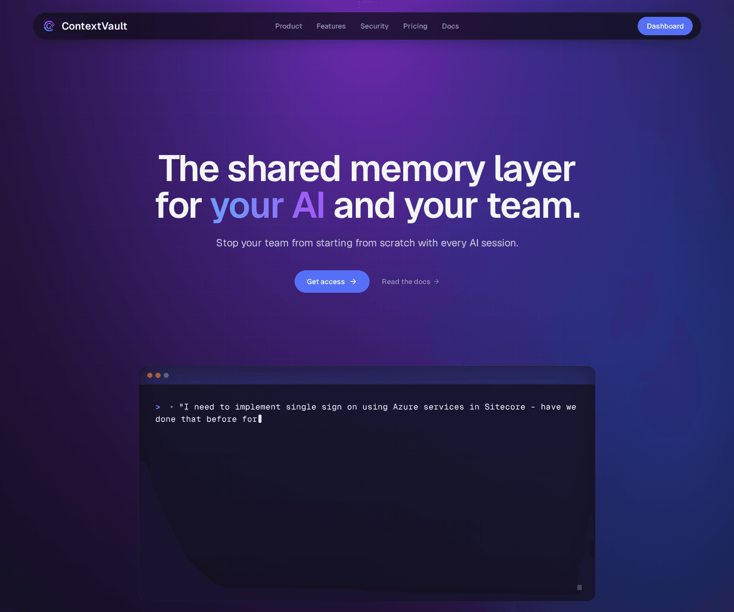 ContextVault homepage